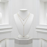 CUBIC ZIRCONIA COLLECTION - CHIC LAYERED NECKLACE - CZNK207 GOLD