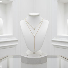 CUBIC ZIRCONIA COLLECTION - CHIC LAYERED NECKLACE - CZNK207 GOLD