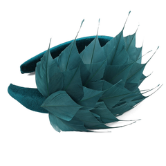 ATHENA COLLECTION - LUXE FEATHER HEADBAND - EMERALD GREEN