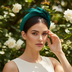 ATHENA COLLECTION - LUXE FEATHER HEADBAND - EMERALD GREEN