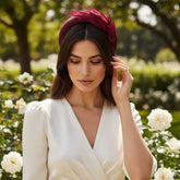 ATHENA COLLECTION - LUXE FEATHER HEADBAND - WINE