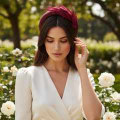 ATHENA COLLECTION - LUXE FEATHER HEADBAND - WINE