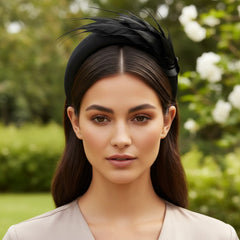 ATHENA COLLECTION - LUXE FEATHER HEADBAND - BLACK