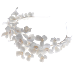 ATHENA COLLECTION - FLORAL ENCHANTMENT HEADBAND - AHB196 SILVER