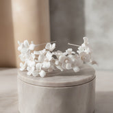 ATHENA COLLECTION - FLORAL ENCHANTMENT HEADBAND - AHB196 SILVER