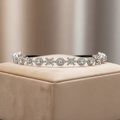 ATHENA COLLECTION - JEWELLED ART DECO STYLE HEADPIECE - HP243 SILVER