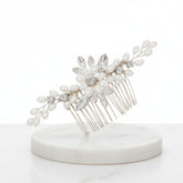 ATHENA COLLECTION - CHIC PEARL HAIR COMB - HC295 SILVER