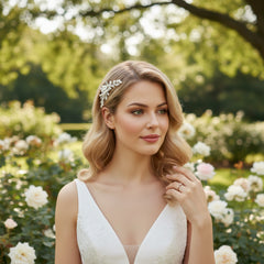 ATHENA COLLECTION - CHIC PEARL HAIR COMB - HC295 GOLD