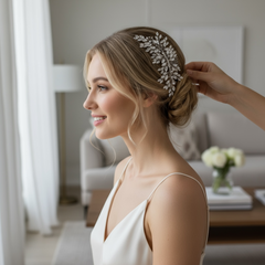 ATHENA COLLECTION - ENCHANTING CRYSTAL SPRAY HAIR COMB - HC296 SILVER