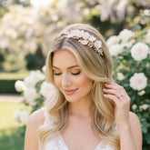 ATHENA COLLECTION - EXQUISITE ROSE HEADBAND - AHB197 GOLD