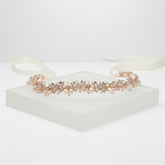 ATHENA COLLECTION - PEARL GARLAND BRIDAL BELT - BELT50 - ROSE GOLD