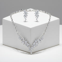CUBIC ZIRCONIA COLLECTION - CRYSTAL ALLURE NECKLACE SET - CZNK228