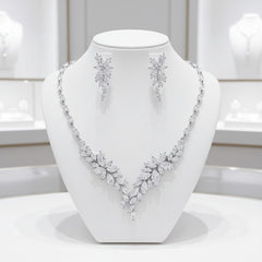 CUBIC ZIRCONIA COLLECTION - CRYSTAL ALLURE NECKLACE SET - CZNK228