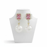 CUBIC ZIRCONIA COLLECTION - STARLET GLAM EARRINGS - CZER785 GOLD