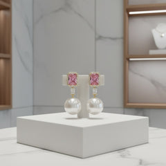 CUBIC ZIRCONIA COLLECTION - STARLET GLAM EARRINGS - CZER785 GOLD