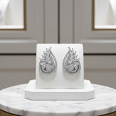 CUBIC ZIRCONIA COLLECTION - VINTAGE CHIC EARRINGS - CZER787 SILVER