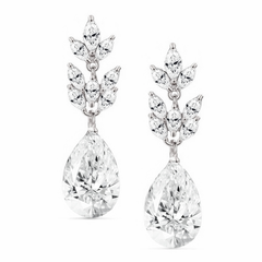 CUBIC ZIRCONIA COLLECTION - VINTAGE VINE NECKLACE SET- CZNK230 SILVER