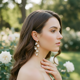 ATHENA COLLECTION - DAINTY VINE EARRINGS - CZER728 GOLD