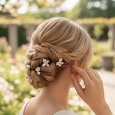 ATHENA COLLECTION - TREASURED PEARL HAIR PINS - PIN77 SILVER