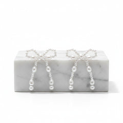 ATHENA COLLECTION - CHIC BOW EARRINGS - CZER792 SILVER