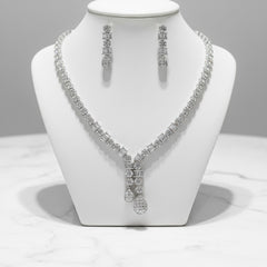 CUBIC ZIRCONIA COLLECTION - LUXE STARLET DROP NECKLACE SET - CZNK233
