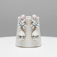 CUBIC ZIRCONIA COLLECTION - CRYSTAL DROP EARRINGS - CZER793 AB CRYSTAL