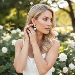 CUBIC ZIRCONIA COLLECTION - CRYSTAL DROP EARRINGS - CZER793 AB CRYSTAL