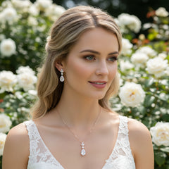CUBIC ZIRCONIA COLLECTION - SIMPLY SPARKLE NECKLACE - NK129- SILVER