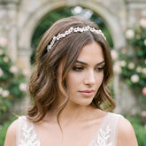 ATHENA COLLECTION - SHEER CRYSTAL HEADBAND - AHB137 SILVER