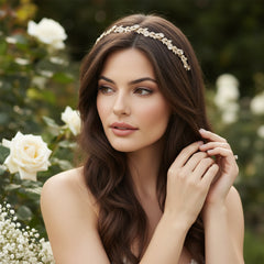 ATHENA COLLECTION - SHEER CRYSTAL HEADBAND - AHB137 GOLD