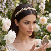 ATHENA COLLECTION - SHEER CRYSTAL HEADBAND - AHB137 GOLD