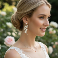 ATHENA COLLECTION - DIVINE LEAF EARRINGS - CZER641