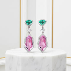 CUBIC ZIRCONIA COLLECTION - HOLLYWOOD PINK EARRINGS - CZER643