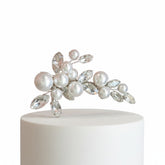 ATHENA COLLECTION - CHIC PEARL HAIR CLIP - CLIP 766 SILVER