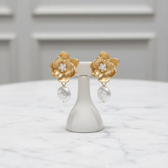 ATHENA COLLECTION - VINTAGE HEIRLOOM EARRINGS - CZER645 GOLD