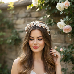 ATHENA COLLECTION - EXQUISITE PEARLIE HEADBAND - AHB121 GOLD