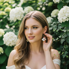 ATHENA COLLECTION - DAINTY DIVINE EARRINGS - CZER650 SILVER