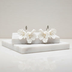 ATHENA COLLECTION - DECADENT FLOWER EARRINGS - CZER652 SILVER