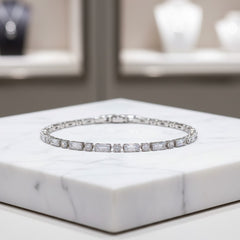 CUBIC ZIRCONIA COLLECTION - SIMPLY SPARKLE BRACELET - BR135 SILVER