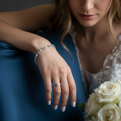 CUBIC ZIRCONIA COLLECTION - SIMPLY SPARKLE BRACELET - BR135 SILVER