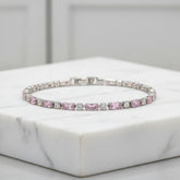 CUBIC ZIRCONIA COLLECTION - SIMPLY SPARKLE BRACELET - BR135 PINK BLUSH