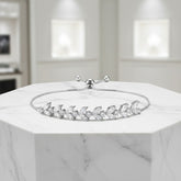 CUBIC ZIRCONIA COLLECTION - SIMULATED DIAMOND BRACELET - CZBR137 SILVER