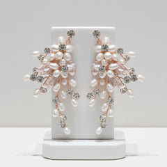ATHENA COLLECTION - STARLET PEARL EARRINGS - BLUSH PINK CZER653