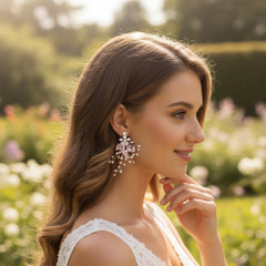 ATHENA COLLECTION - STARLET PEARL EARRINGS - BLUSH PINK CZER653