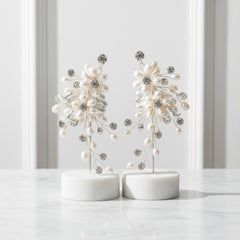ATHENA COLLECTION - STARLET PEARL EARRINGS - CZER653 SILVER