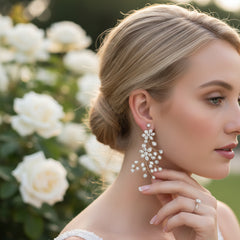 ATHENA COLLECTION - PEARL EXTRAVAGANCE EARRINGS - CZER656 SILVER
