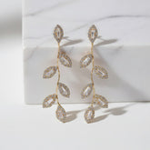 ATHENA COLLECTION - SPARKLY VINE EARRINGS - CZER657 GOLD