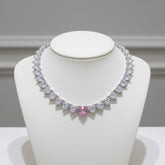 CUBIC ZIRCONIA COLLECTION - LUXE HEART NECKLACE - CZNK238 BLUSH PINK