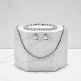 CUBIC ZIRCONIA COLLECTION - TIMELESS ELEGANCE SET - CZNK247 SILVER