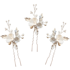ATHENA COLLECTION - ELEGANCE HAIR PIN SET (THREE PIECES) - PIN 78 SILVER